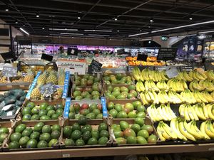 fresh vegetables and fruit at Maximarket Mercator in Ljubljana
