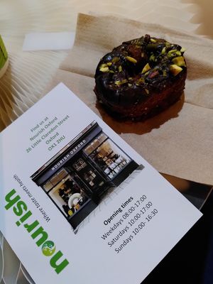 Vegan pistachio donut - yum at Nourish in Oxford