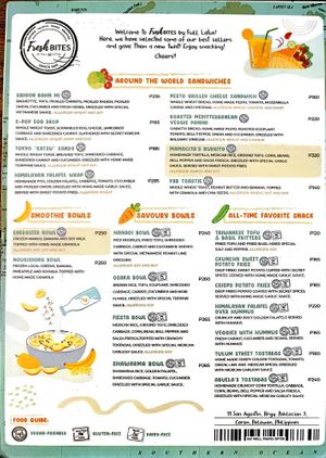 Menu - Page 1 at Fresh Bites in Coron