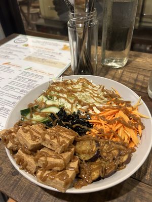 Delicious vegan bowl - the sauce is just👌  at Fresh Bites in Coron