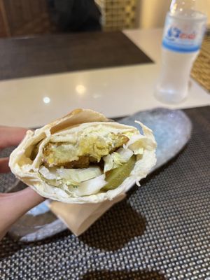 vegan falafel wrap  at Hummus House in Phnom Penh