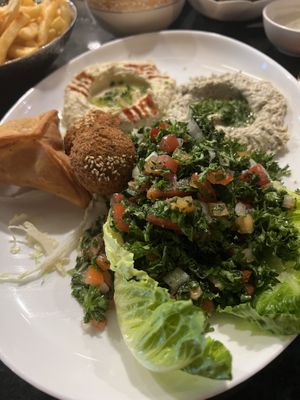 Vegan plate   at Hummus House in Phnom Penh