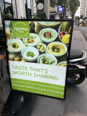 Sign Outside  at Hummus House in Phnom Penh