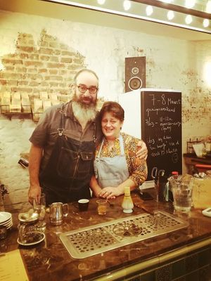 Barista's Stephen and Hilde at Slowwings in Ieper