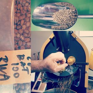 Roasting coffee at Slowwings in Ieper