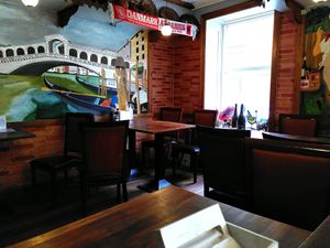 Interior seating at Leif's in Copenhagen