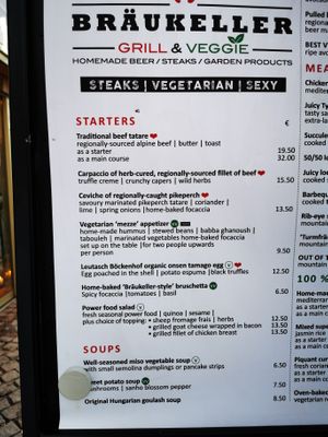 Menu at Bräukeller & Grill in Seefeld In Tirol