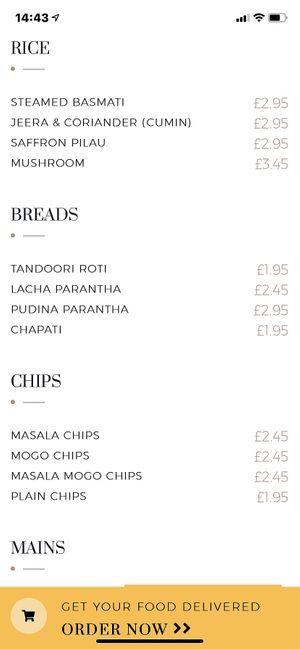 The vegan menu at 1580 in Birmingham