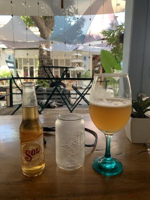 Beer and the open space at Padma in Santa Marta