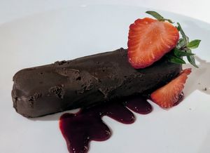 Chocolate terrine at Villa Premiere Boutique Hotel in Puerto Vallarta