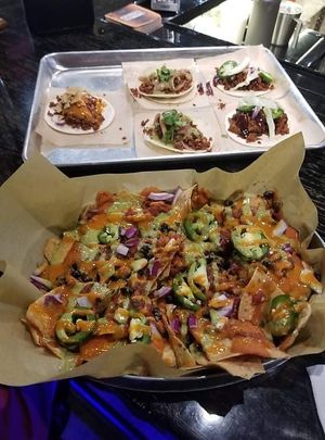 Tacos and nachos from Dead Bird Brewery  at Dead Bird Brewing in Milwaukee