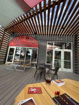 Entry/outdoor seating space  at Dead Bird Brewing in Milwaukee