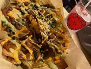 That’s a half vegan nachos with black beans   at Dead Bird Brewing in Milwaukee