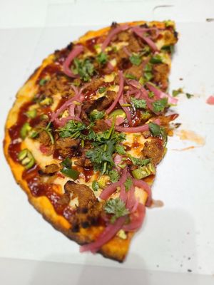 BBQ pizza at Dead Bird Brewing in Milwaukee