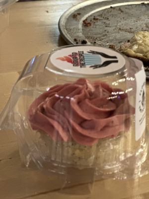 Raspberry poppyseed cupcake  at Dead Bird Brewing in Milwaukee