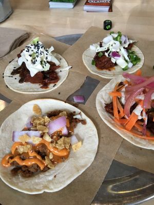 4 specialty tacos  at Dead Bird Brewing in Milwaukee