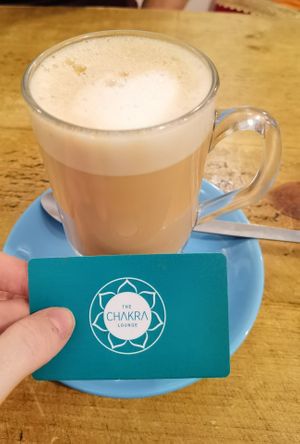 Lovely oat coffee at The Chakra Lounge in Buxton