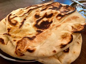 Naan (put on the grill without butter)  at Chai Pani in Asheville