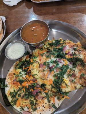Vegetable uttapam at Chai Pani in Asheville