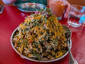 Bhel puri (vegan) at Chai Pani in Asheville