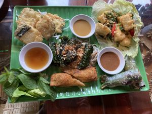 Mixed starter for two  at Sen Viet Vegan in East London