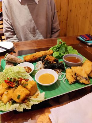 The amazing starter platter  at Sen Viet Vegan in East London