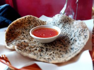 Sesame coconut crackers at Sen Viet Vegan in East London
