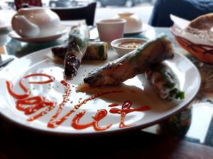 Tofu summer rolls at Sen Viet Vegan in East London