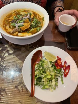 Bún Huế/ Hue Spicy Noodles Soup  at Sen Viet Vegan in East London