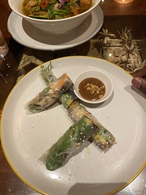 Summer rolls  at Sen Viet Vegan in East London