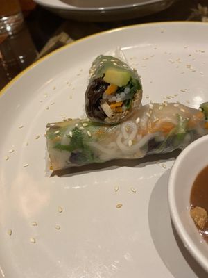 Summer rolls  at Sen Viet Vegan in East London