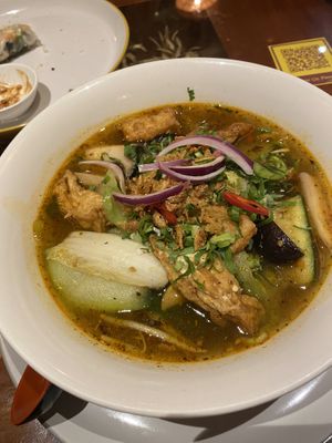 Spicy noodle soup - to die for 🤤   at Sen Viet Vegan in East London