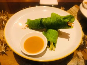 Mustard Green Rolls at Sen Viet Vegan in East London