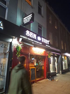 Sen Viet vegan front door at Sen Viet Vegan in East London