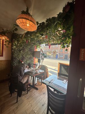 Lovely seat in the window   at Sen Viet Vegan in East London