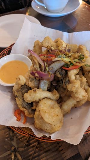 Salt and pepper mushrooms (recommended) at Sen Viet Vegan in East London