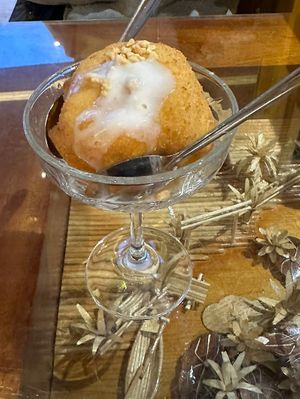 Deep fried ice creamm  at Sen Viet Vegan in East London