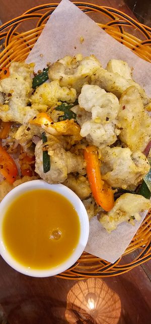 salt n chilli mushrooms at Sen Viet Vegan in East London