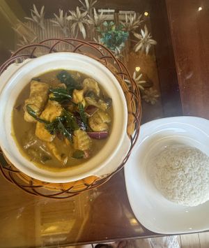 Tofu coconut curry  at Sen Viet Vegan in East London
