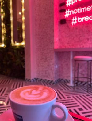 Cappuccino with Oat Milk 😋 at Vitamin Food in Rotterdam