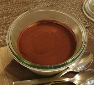 Vegan tiramisù at Pizzeria Controvento in Olginate