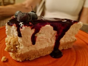Vegan cheesecake at Pizzeria Controvento in Olginate