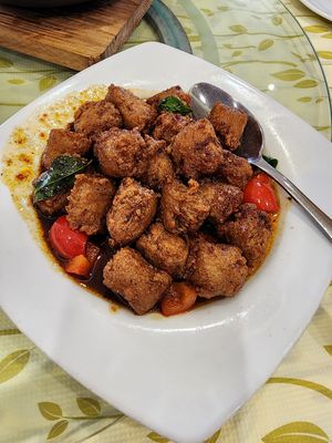 Black paper chicken at Chin Swee Vegetarian Restaurant 清水素食館 in Genting Highlands