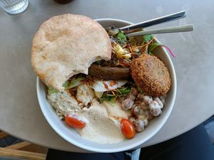 Lunch plate at Hummusson in Malmo