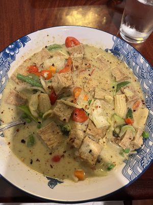 Green curry, made Thai hot 🔥  at Singha Thai Cuisine in Moab