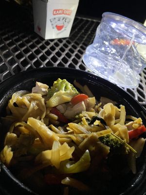 Vegan drunken noodle at camp  at Thai Chili in Ouray