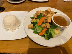 Thai peanut dish with tofu and vegetables  at Thai Chili in Ouray
