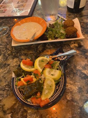 Falafel and grape leaves  at Jerusalem in Myrtle Beach
