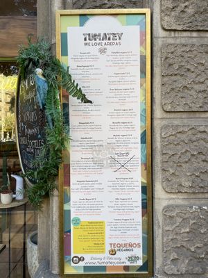 Menu at Tumatey in Barcelona