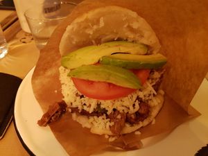 Gran sabana vegana arepa at Tumatey in Barcelona